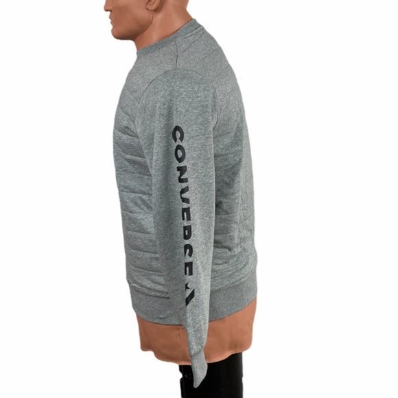 💖MEGA SALE💖Converse Men’s Size S Pullover Sweatshirt Gray Cotton 10019619-A03 - Picture 4 of 7